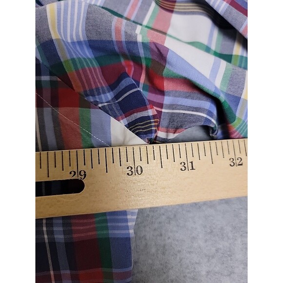 Ralph Lauren Shirt Mens 3XLB Big Button Blue Red Plaid Classic Preppy Dad Cotton - Picture 8 of 11
